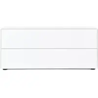 Form1 Kommode Connect MDF weiß matt lackiert H 52 cm 2 Schübe 120x52x48