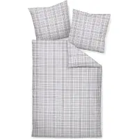 Janine LOESCHEN Design Seersucker-Bettwäsche-Garnitur 20159 TANGO Farbe beige flieder Größe 155x220+80x80
