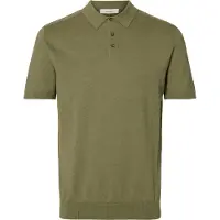 Selected Herren Polos & T-Shirts Slhberg Ss Knit Polo Noos - Khaki - Größe M