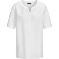 Goldner Blusenshirt mit feiner Streifenstruktur in weiß | Gr.: 46