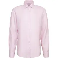 Seidensticker Leinenhemd "Schwarze Rose", Herren, Gr. XL (43), normale Ärmellängen, rosa (rosé), 100% Leinen, unifarben, regular fit, 2-Knopf-Manschette, Hemden Leinenhemd, Regular 1/1 Kentkragen Uni