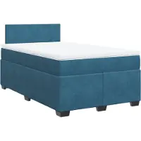Syfax Boxspringbett mit Matratze Dunkelblau 120x200 cm Samt