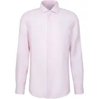 Seidensticker Leinenhemd "Schwarze Rose", Herren, Gr. S (38), normale Ärmellängen, rosa (rosé), 100% Leinen, unifarben, slim fit, 2-Knopf-Manschette, Hemden Leinenhemd, Slim 1/1 Kentkragen Uni