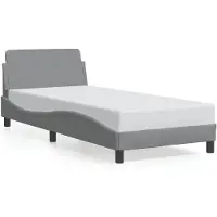vidaXL Bettgestell "Dover" Hellgrau 80x200 cm Stoff