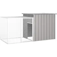 vidaXL Kaninchenkäfig Grau 200x91x100 cm Verzinkter Stahl