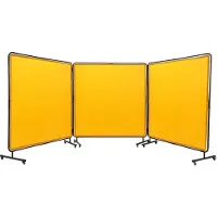 Vevor 3-Panel-Schweißvorhang 1,8 x 1,8 m Schweißschutzvorhang aus Flammhemmendem Vinyl Schweißschutzwand mit 4 Schwenkrädern und einem 6-stufigen UV-Schutz Schweißerdecke Schweißschutz Gelb