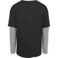 Urban Classics Oversized Double Layer Striped Ls Tee Black Größe: S | Outlet | Herren | Schwarz