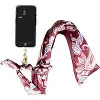 FORCE CASE , Abnehmbare Smartphone-Tragekette Bandana Design, Bordeaux