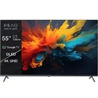 PEAQ PTV 55GQU-5024 55" Google QLED UHD TV (Flat, 55 Zoll / 139 cm, 4K, SMART TV, TV)