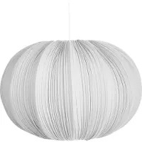 Beliani Hängelampe Grau Baumwolle Geriffelt Rund 1-Flammig Modernes Design Beleuchtung Pendelleuchte für Esszimmer Wohnzimmer Schlafzimmer