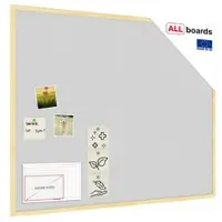 Allboards Hellgrau Pinnwand mit Holz Rahmen 100x80cm Korktafel Korkwand Pinnwand Kork Hellgrau Oberfläche