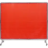 Vevor Schweißvorhang 1,8 x 2,4 m Schweißschutzvorhang aus Flammhemmendem Vinyl Schweißschutzwand mit 4 Schwenkrädern und einem 6-stufigen UV-Schutz Schweißerdecke Schweißschutz Rot
