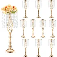 Vevor 10 Stück 55 cm hoher Blumenständer aus Kristallglas für Hochzeiten