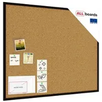 Allboards Pinnwand mit schwarzem Naturholzrahmen 100x80cm