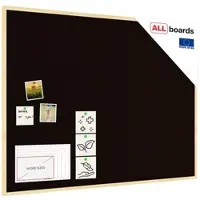 Allboards Schwarz Pinnwand mit Holz Rahmen 120x90cm Korktafel Korkwand Pinnwand Kork Schwarz Oberfläche