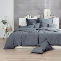 Enrico Coss Bettwäsche Stonewashed Kissenbezug einzeln 40x80 cm | anthrazit - grau