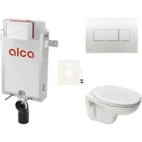 Ceramia Alca Wand-WC Set für Einmauerung + S-Line Pro WC SIKOAP5