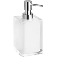 BRILLANTBAD BISTA Seifenspender Polyresin Weiß 70x172x82 mm, 250 ml für Bad & Küche >> Freistehend anwendbar