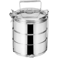 Orion Dreistöckige Lunchbox aus Stahl, 3 x 1,3 l