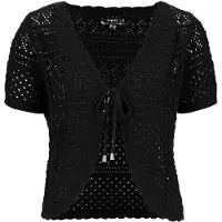 Bonprix Bolero figurbetonte Slim fit Schnittform, feines Ajour-Strickmuster