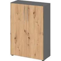 Hammerbacher Schrank 3OH 34,6cm tief BM Graphit/Asteiche