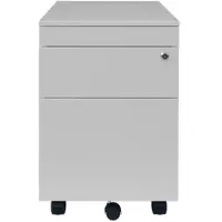 LÜLLMANN Rollcontainer, Seitengriffleiste, 2 Schubladen, Utensilienauszug, 620 x 400 x 590 mm, lichtgrau