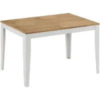 STONES Ausziehbarer großer Tisch aus Eichen-Melamin mit weißem Metallgestell – Maße 130/290 x 80 x 76 cm – Modernes und elegantes Design