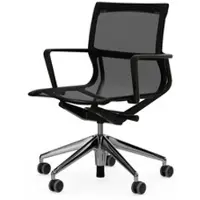 Vitra - Physix Bürodrehstuhl, Aluminiumfuß poliert, TrioKnit black pear / tiefschwarz (Hartbodenrollen)