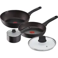 Lagostina Cucina Eco, Gemischtes Set, Schwarz, Aluminium, Titan, Schwarz, Bakelit