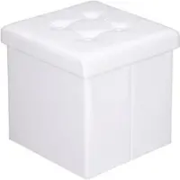 Casaria Faltbarer Sitzhocker mit Stauraum weiß 38x38x38 cm