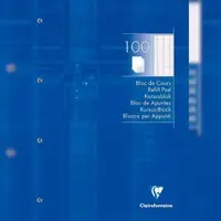 Clairefontaine 5x Kursblock A4, 4-fach gelocht, 100 Blatt, französische Lineatur, 90g - Blau 5819C