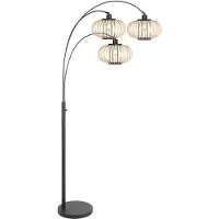 Steinhauer Bogenlampe Nox Light, schwarz, für Wohn- / Esszimmer, Metall, Stehlampe