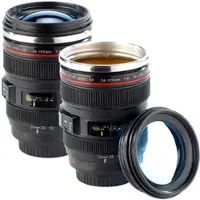 Somikon 2er-Set Kameraobjektiv-Becher, doppelwandig, innen Edelstahl, 300 ml