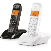 Motorola S12 Duo, DECT-Telefon, Kabelloses Mobilteil, Anrufer-Identifikation, Schwarz, Weiß