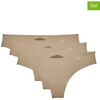 Under Armour Sips Pure Stretch 3-Pack No Show Thong 1383893-500 | Größe: L