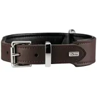 Hunter - Halsband Basic - Hundehalsband Gr Halsumfang 36-43 cm braun/schwarz