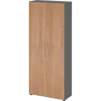 Hammerbacher Schrank 5OH 34,6cm tief BM Graphit/Nussb.