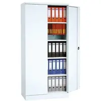 Gürkan Stahlschrank mit Flügeltüren 92 x 195 cm weiß, 92x195x42 cm