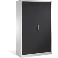 C+P Aktenschrank Acurado mit Drehtüren, 5 Ordnerhöhen, H1950xB1200xT500mm Front Schwarzgrau Korpus Lichtgrau