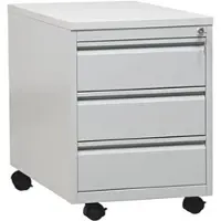 Gürkan Stahl-Rollcontainer mit klassischen Schüben grau, 46x62x79 cm