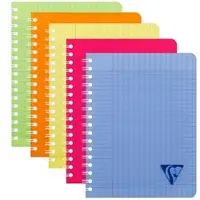 Clairefontaine 10x Linicolor FREH, Notizheft mit Doppelspirale 17x22cm, 50 Bl 90g, französische Lineatur, Einband aus gerilltem PP - Sortiert 328715C