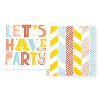 Home Fashion , Party Mix, Cocktail-Servietten 25 cm x 25 cm, im Viertelfalz, 2 Designs je Packung, 10+10 Stück pro Pack, 12 Pack pro Karton