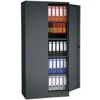Gürkan Stahlschrank mit Flügeltüren 92 x 195 cm grau, 92x195x42 cm