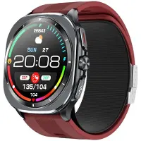 INF Smartwatch mit EKG und Blutdruckmessung, Metallgehäuse, 1.43 inch AMOLED Rot