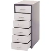 Proregal Rollcontainer Housten 69x28x41cm 6 Schubladen Dunkelgrau Weiß
