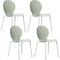 Beliani Gartenstühle 4er Set Hellgrün Kunststoff Indoor Outdoor Stapelbar Ohne Armlehnen Moderner Stil Esszimmerstühle Plastikstühle