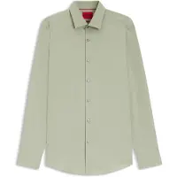 HUGO Langarmhemd "Kenno" Slim-Fit Hemd aus bügelleichter Baumwoll-Popeline