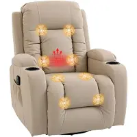 HOMCOM Massagesessel-99L x 82B x 103H cm-Cremeweiß | Gr.: onesize