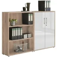 Mid.You Aktenschrank Office Edition Sw Set 1 niedrig Eiche/Weiß