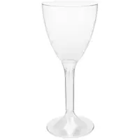 Monouso - Mehrweg Weinglas aus PS Fuß Transparent 180ml 2-teilig (20 Stück)